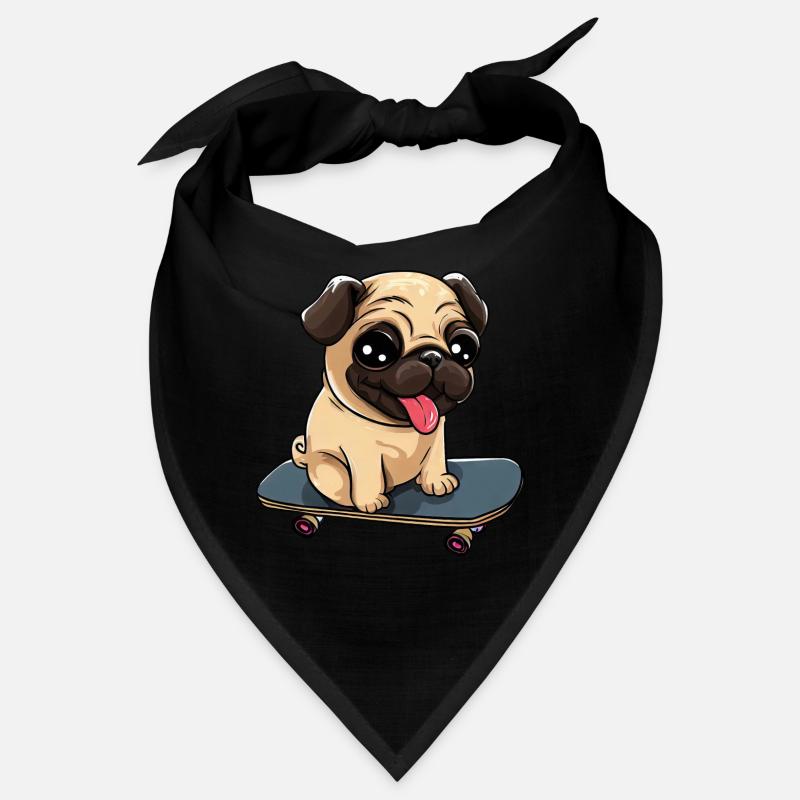 Skateboard Pug: Cute Rolling Fun Bandana