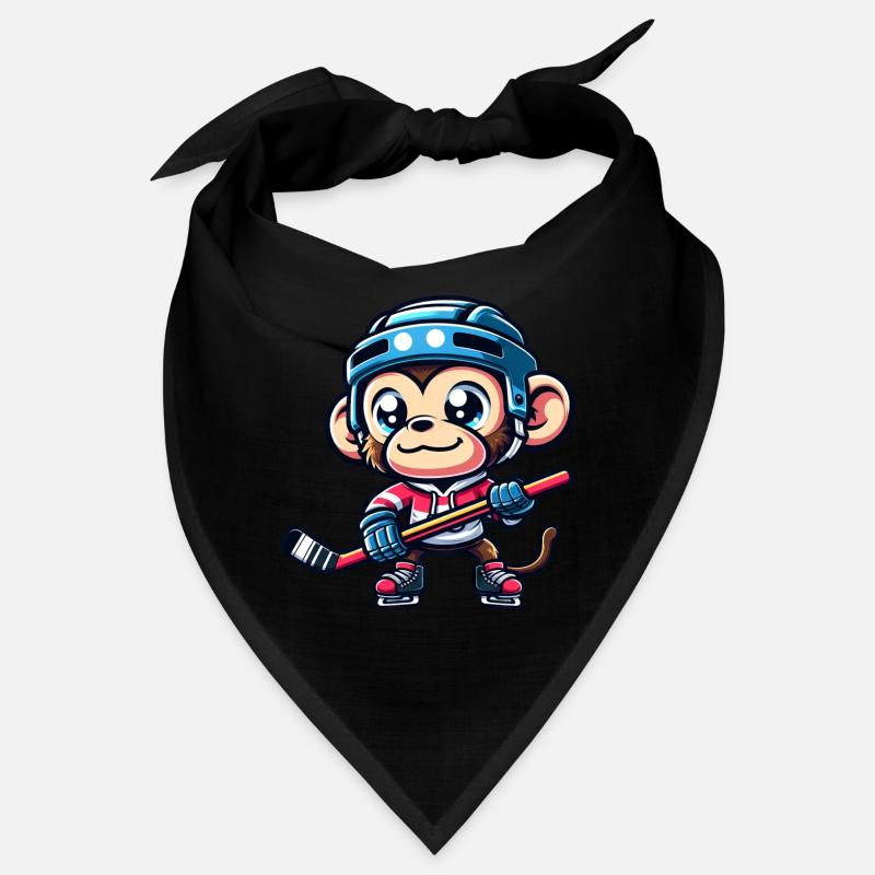 Süßer Affe Eishockey Comic Cartoon Design Bandana