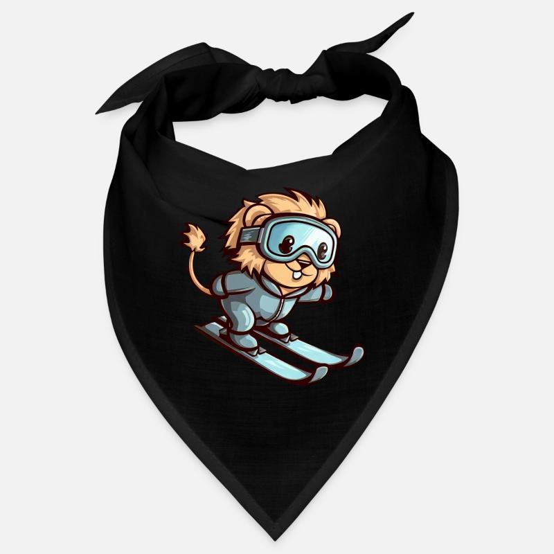 Lion on Ski Winter Adventure Bandana