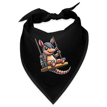Lustiges Gürteltier Schaukel Cartoon Spielplatz - Bandana - Schwarz - Vorne