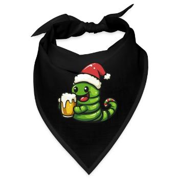 Wurm Weihnachten Bier Lustig - Bandana - Schwarz - Vorne