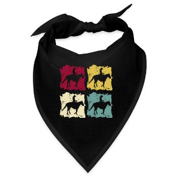 Westernreiten Westernpferd Retro Vintage Grunge - Bandana - Schwarz - Vorne