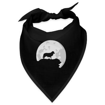 Kooikerhondje Kooiker Vollmond Mond Silhouette - Bandana - Schwarz - Vorne