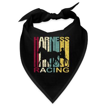 Trabrennen Harness Racing Retro Vintage Silhouette - Bandana - Schwarz - Vorne