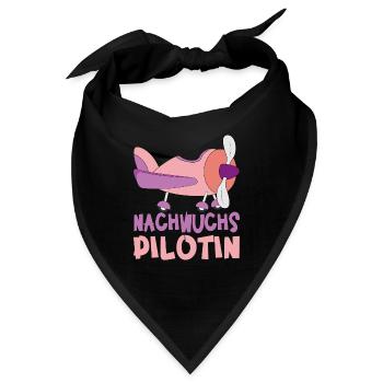 Nachwuchs Co Pilot Pilotin Baby Flugzeug Mädchen - Bandana - Schwarz - Vorne