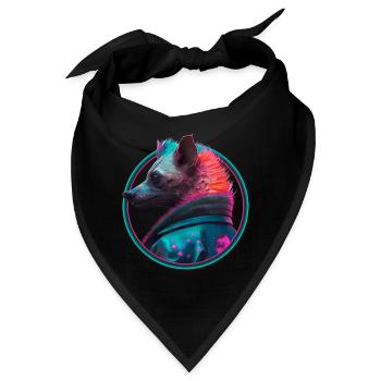 Punk Hyäne in Lederjacke - Bandana - Schwarz - Vorne