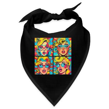 Lustige Pop-Art - Bandana - Schwarz - Vorne