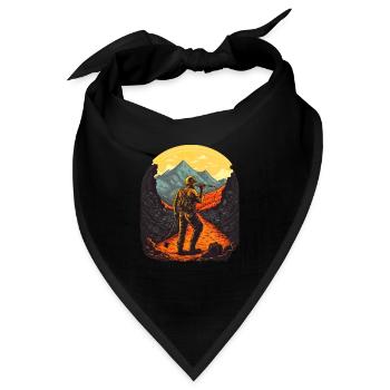 Retro Minenarbeiter mit Werkzeugen - Bandana - Schwarz - Vorne