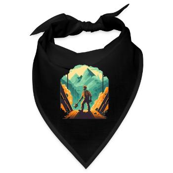 Retro Minenarbeiter mit Schaufel - Bandana - Schwarz - Vorne
