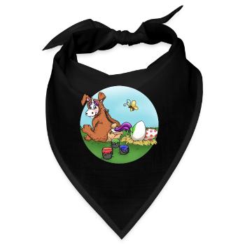 Osterhase - Bandana - Schwarz - Vorne