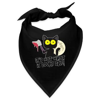 Horror Katze - Bandana - Schwarz - Vorne