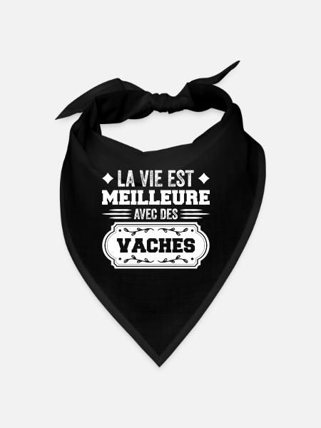 La Vie Est Meilleure Avec Des Vaches - Bandana - noir