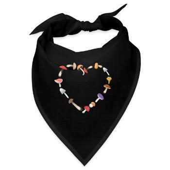 Steinpilze | Pfifferling | Champignons - Bandana - Schwarz - Vorne