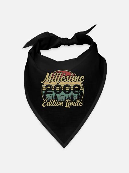 Vintage 2008 - 16th Anniversary Gift - Bandana - black - Front