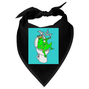 Rauchender Frosch auf dem Klo - Bandana - Schwarz - Vorne