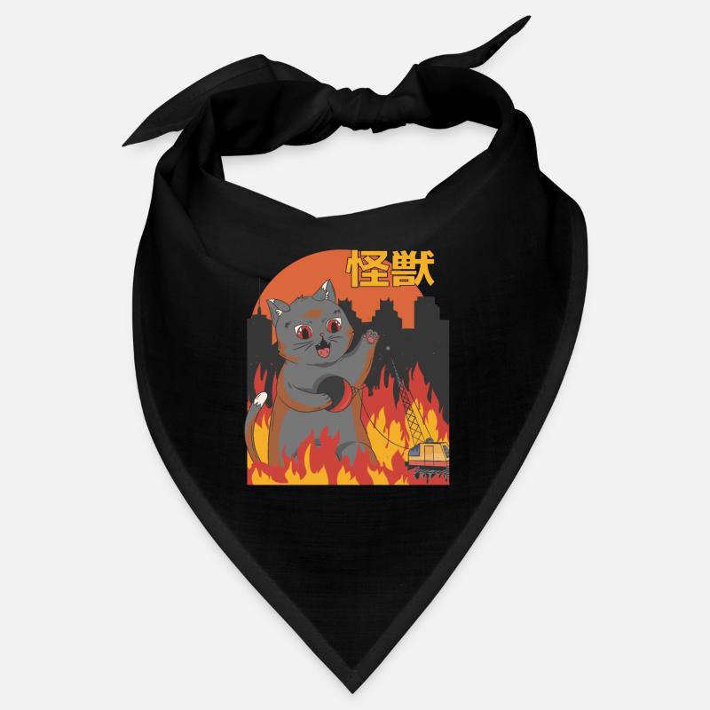 Catzilla Sunset Chat Géant Japonais Bandana