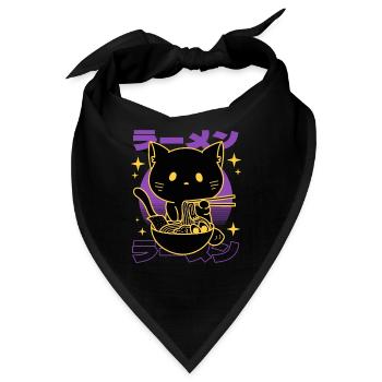 Ramen-katze Japanisch - Bandana - Schwarz - Vorne
