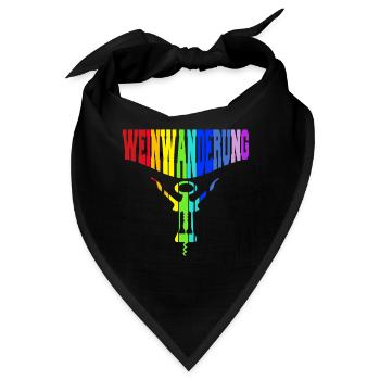 regenbogenfarben bunter Korkenzieher Weinwanderung - Bandana - Schwarz - Vorne