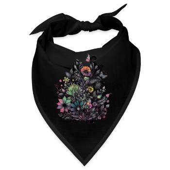 Flower Power - Bandana - Schwarz - Vorne