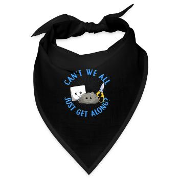 Können wir nicht alle einfach mit Steinpapierscheren auskommen - Bandana - Schwarz - Vorne