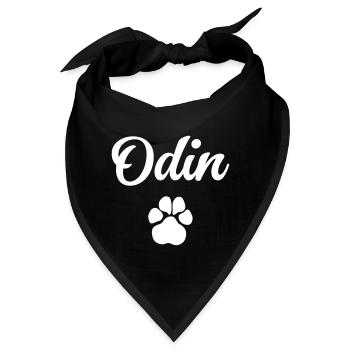 Hundename ODIN mit Pfote - Bandana - Schwarz - Vorne