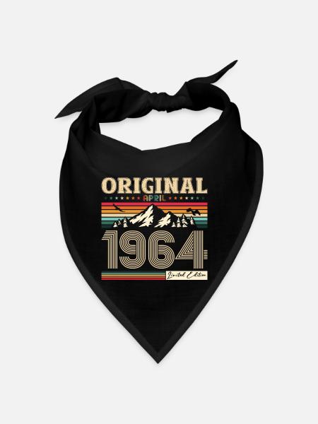 60. Geburtstag Mann Original April Jahrgang 1964 - Bandana - Schwarz