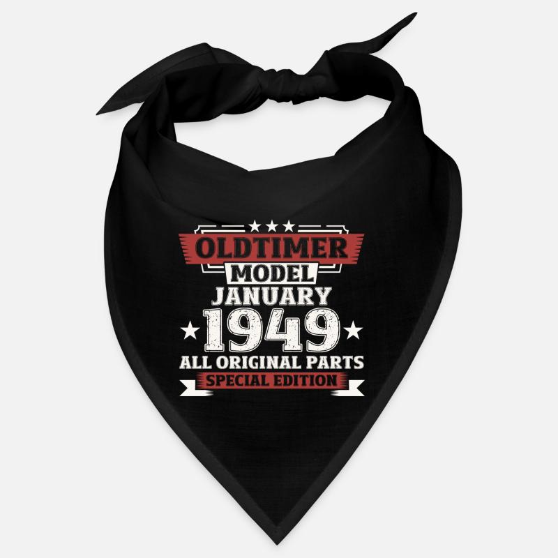 75e anniversaire Herre Oldtimer Janvier Vintage 1949 Bandana