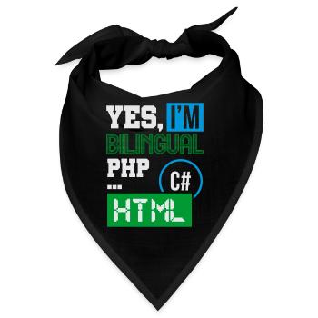 Computerprogrammierer Humor Ja, ich bin zweisprachig HTML - Bandana - Schwarz - Vorne