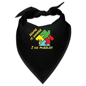 Puzzle Lover Home ist, wo ich Puzzles mache - Bandana - Schwarz - Vorne