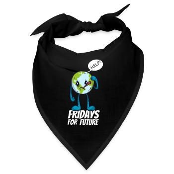 Fridays for future 3 - Bandana - Schwarz - Vorne