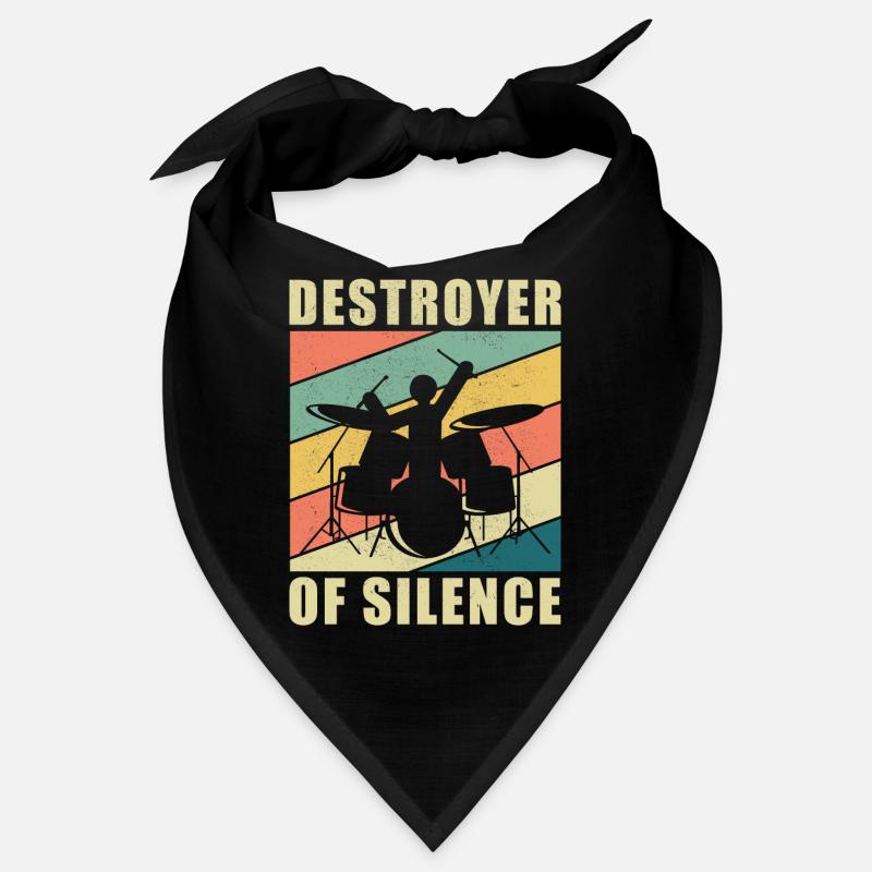 Batteur cadeau batteur batterie batteur - Bandana - noir