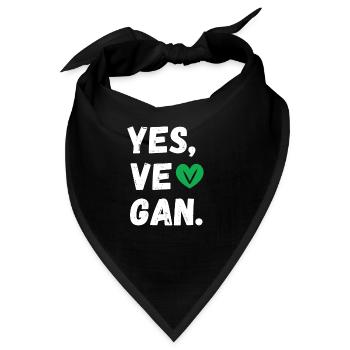 Yes We Can Veganer Vegan Tierfreund Tierschutz - Bandana - Schwarz - Vorne