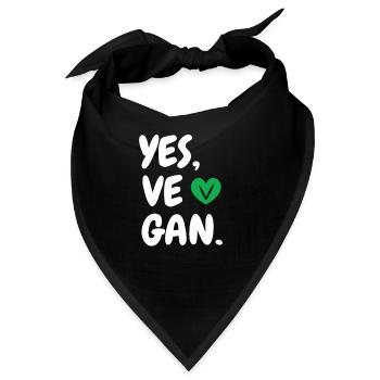 Yes We Can Veganer Vegan Tierfreund Tierschutz - Bandana - Schwarz - Vorne