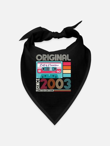 November vintage 2003 19th birthday gift - Bandana - black