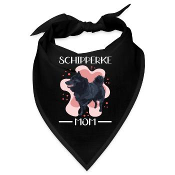 Schipperke Mom Hundebesitzer Hundehalter Geschenk - Bandana - Schwarz - Vorne