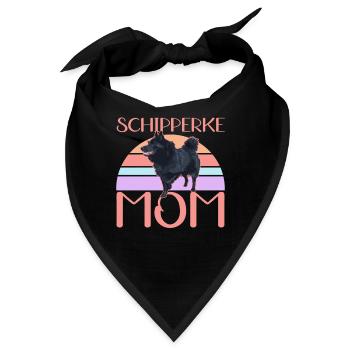 Schipperke Mom Hundehalter Hundebesitzer Geschenk - Bandana - Schwarz - Vorne