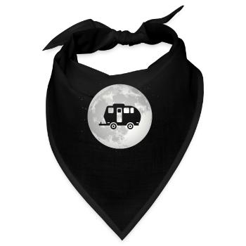 Vollmond - Camping Wohnwagen - - Bandana - Schwarz - Vorne