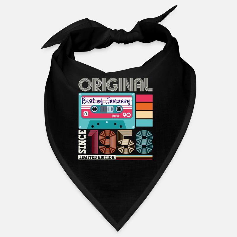 January born 1958 65th birthday gift Bandana