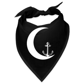 Mondsichel - Anker - - Bandana - Schwarz - Vorne