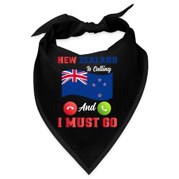 Neuseeland Kultur Kiwi Vogel Neuseeland Flagge - Bandana - Schwarz - Vorne