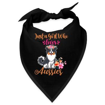 Australischer Schäferhund Aussie Dad Aussie Mom - Bandana - Schwarz - Vorne