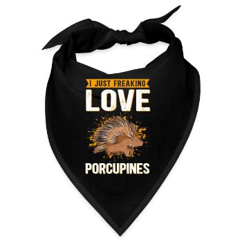 Stachelschwein Stachelschweine Geschenk - Bandana - Schwarz - Vorne
