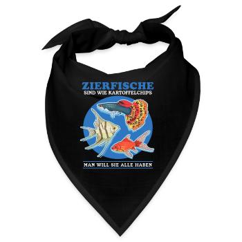 Aquarium Aquarianer Zierfisch Aquaristik Geschenk - Bandana - Schwarz - Vorne