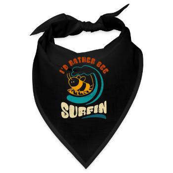 I'd rather bee surfin - Sticker - Bandana - Schwarz - Vorne