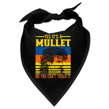 Mullet Frisur Vokuhila Frisur - Bandana - Schwarz - Vorne