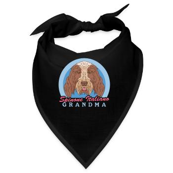 Spinone Italiano Oma italienischer Hund Geschenk - Bandana - Schwarz - Vorne