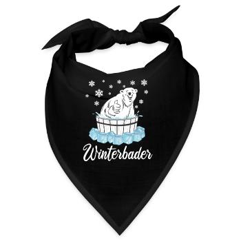 Winterbader Eisbär Eisbaden Eisbad Spruch - Bandana - Schwarz - Vorne