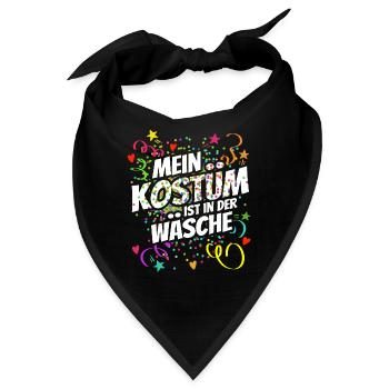 Mein Kostüm ist in der Wäsche - Karneval - Spruch - Bandana - Schwarz - Vorne