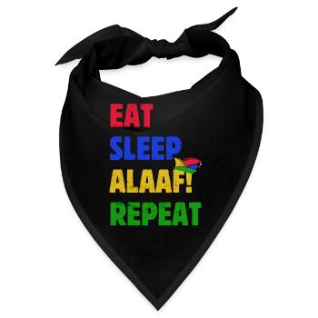Eat Sleep Alaaf Repeat - Karneval - Spruch - Bandana - Schwarz - Vorne