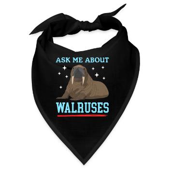 Walross Walroß Walrosse Walrus Geschenk - Bandana - Schwarz - Vorne